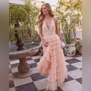 Vici Blush Layered Maxi Dress